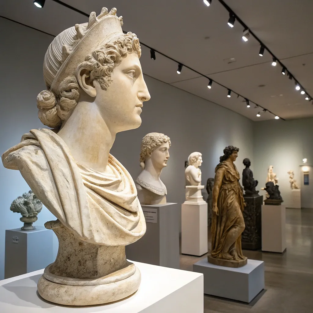 Collection of fine sculptures on display